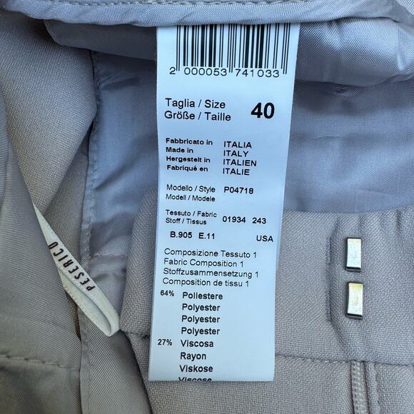 Peserico Trouser Cropped Tailored Handmade Khaki Italian Size 40 Versatile Work - Picture 9 of 10